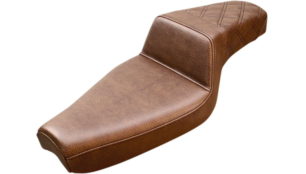 Saddlemen Step-Up Seat - Rear Lattice Stitch - Brown - XL