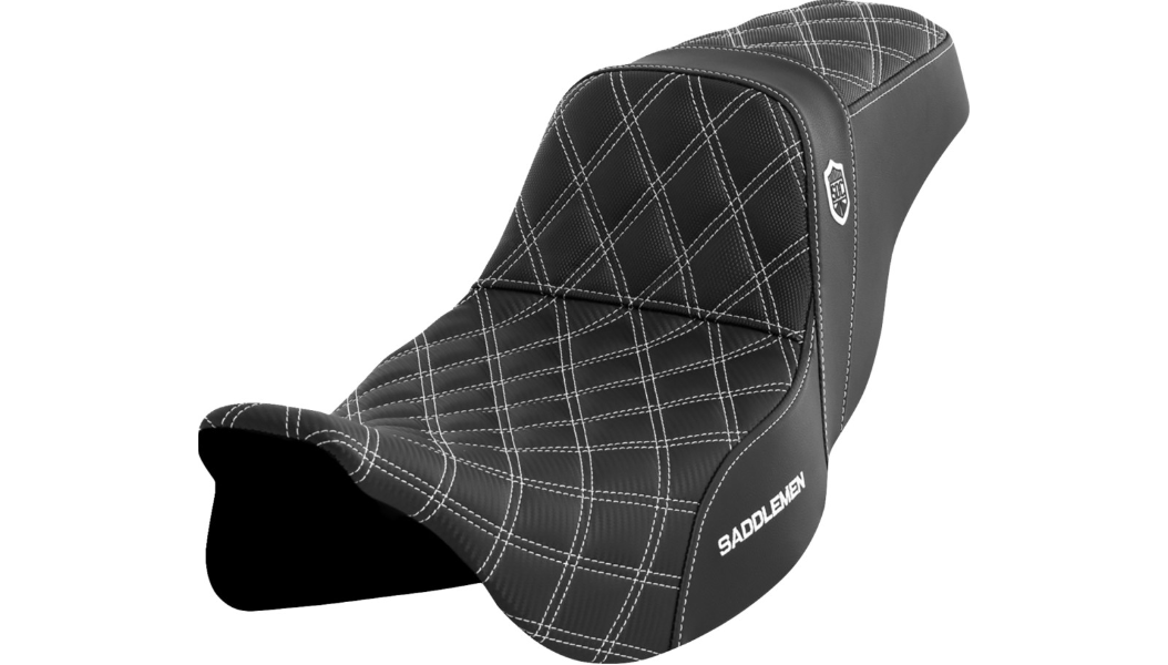 Saddlemen Pro Series SDC Performance Seat - w/o Backrest - White Stitch - FLH/FLT '08-'23