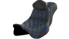 Saddlemen Pro Series SDC Performance Seat - w/ Backrest - Blue Stitch - FLH/FLT '08-'23