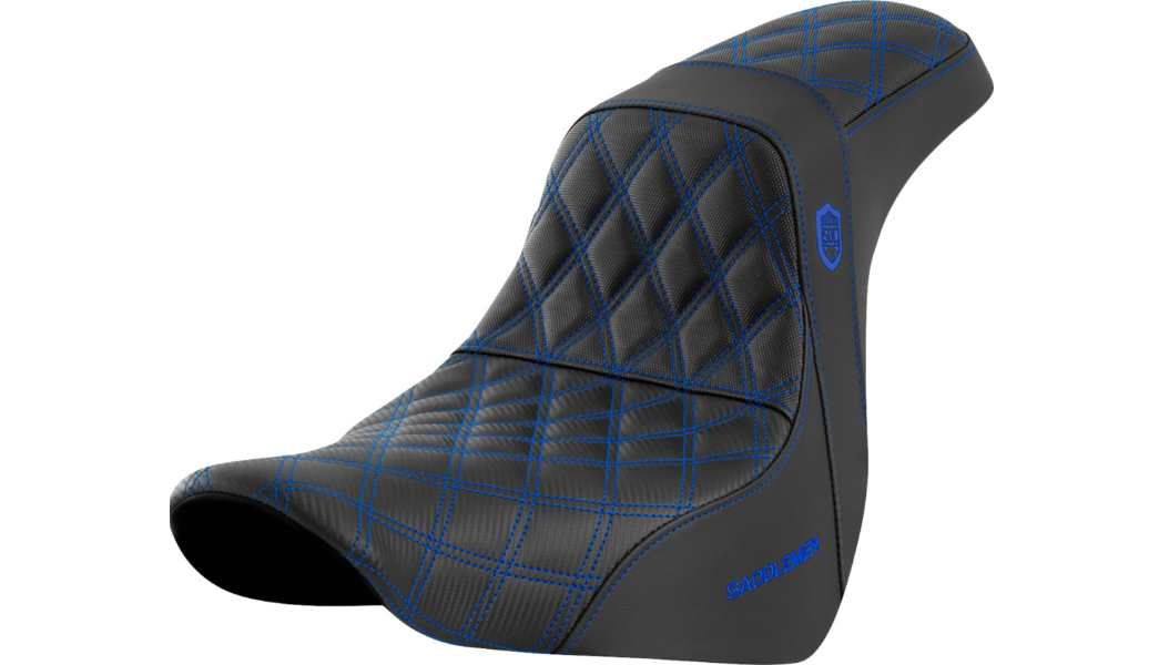Saddlemen Pro Series SDC Performance Seat - w/o Backrest - Blue Stitch - FL/FX '18-'20