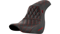 Saddlemen Pro Series SDC Performance Seat - w/o Backrest - Red Stitch - FL/FX '18-'20
