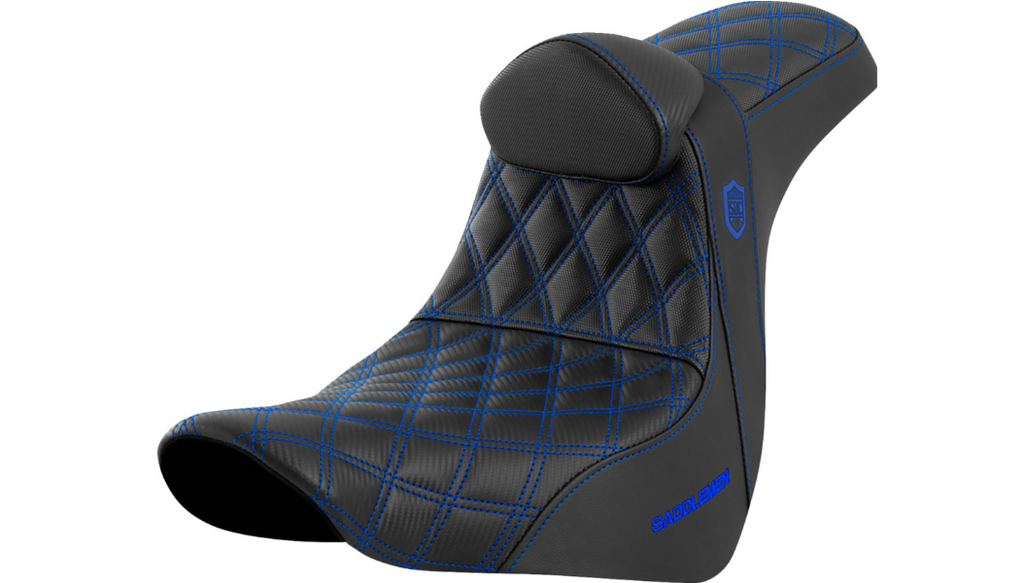 Saddlemen Pro Series SDC Performance Seat - w/ Backrest - Blue