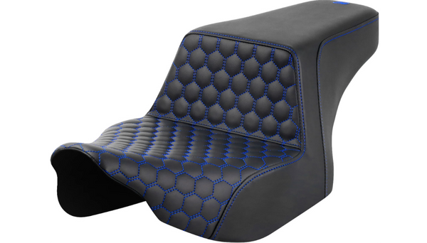 Saddlemen Step-Up Seat - Front Honeycomb - Blue Stitching - FL '23-'24