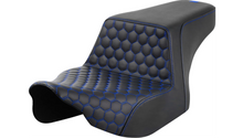 Saddlemen Step-Up Seat - Front Honeycomb - Blue Stitching - FL '23-'24