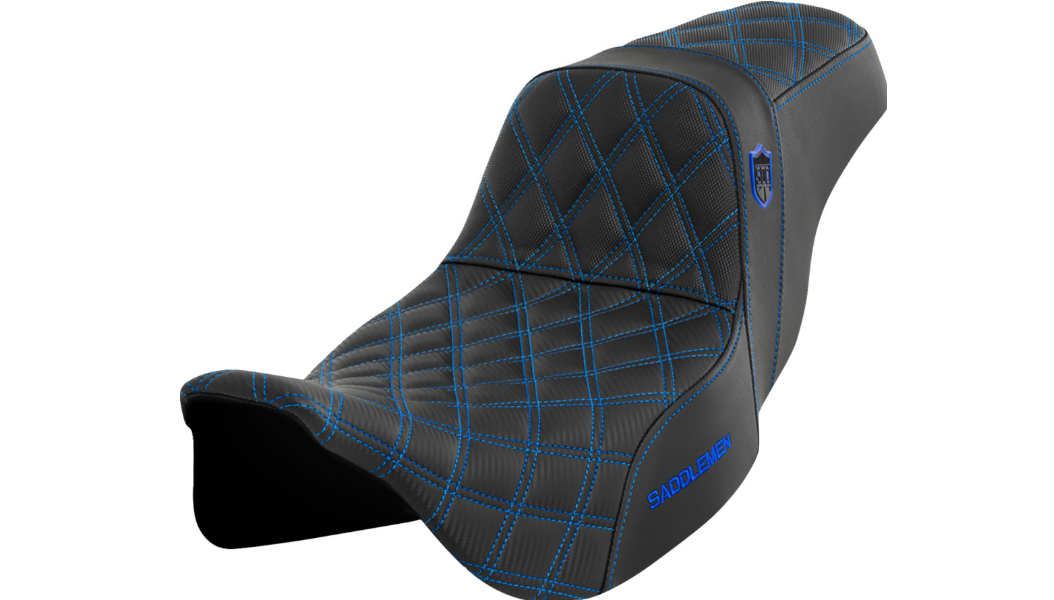 Saddlemen Pro Series SDC Performance Seat - w/o Backrest - Blue Stitch - FLH/FLT '08-'23