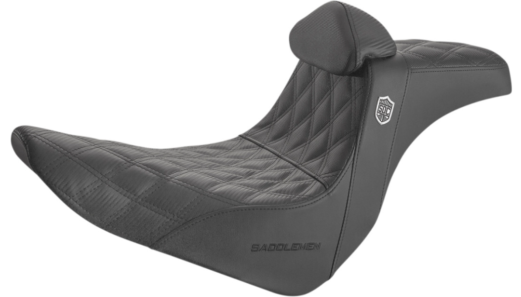 Saddlemen Pro Series SDC Performance Seat - w/ Backrest - Lattice Stitch/Lumbar Gripper - FL/FX '18-'24