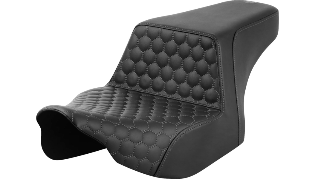 Saddlemen Step-Up Seat - Front Honeycomb - Gray Stitching - FL '23-'24