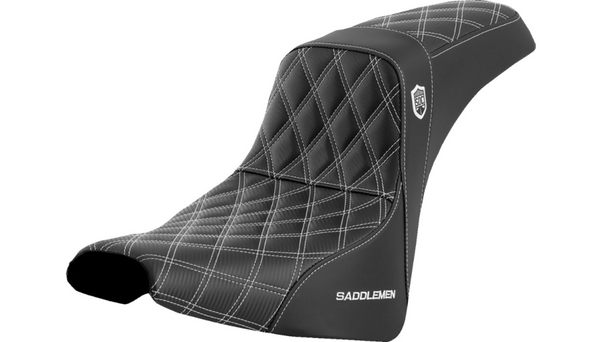 Saddlemen Pro Series SDC Performance Seat - w/o Backrest - White Stitch - FXBB/FXST '18-'23