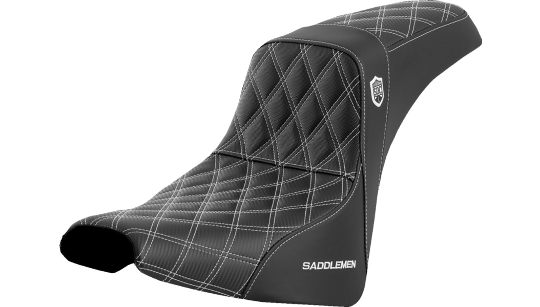 Saddlemen Pro Series SDC Performance Seat - w/o Backrest - White Stitch - FXBB/FXST '18-'23