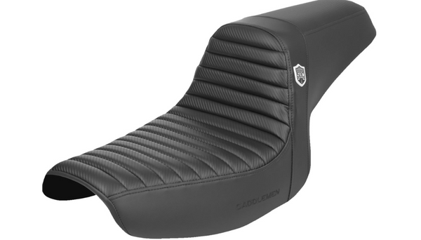 Saddlemen Pro Series SDC Performance Seat - w/o Backrest - Tuck-n-Roll/Carbon Fiber - Gripper - FXR '86-'94