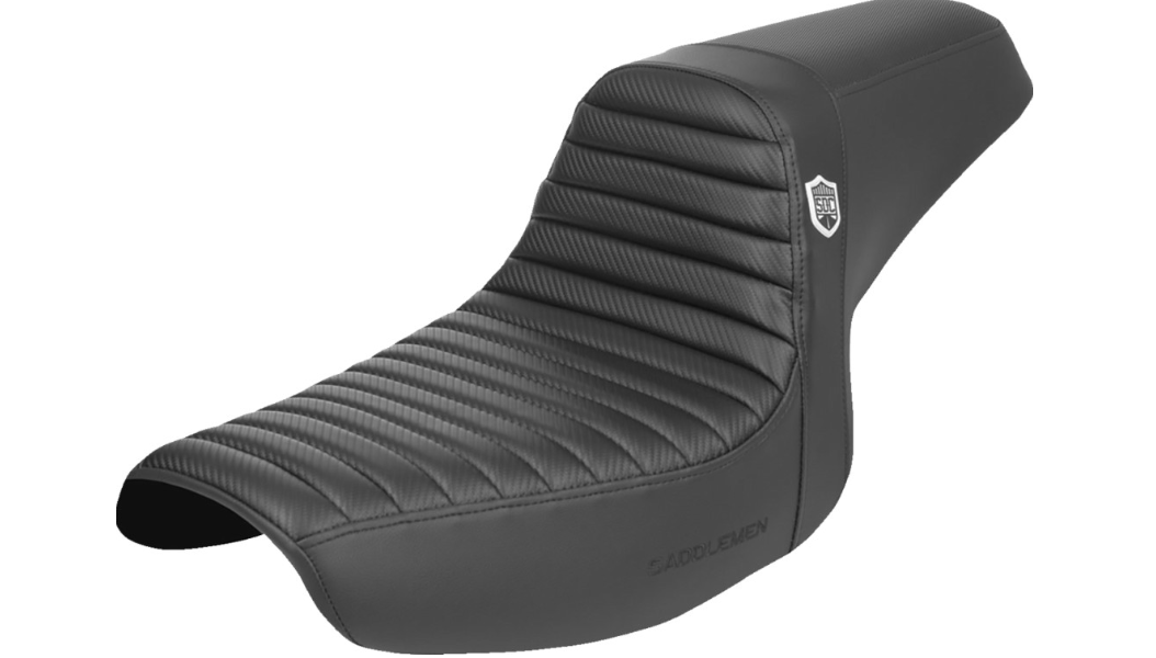 Saddlemen Pro Series SDC Performance Seat - w/o Backrest - Tuck-n-Roll/Carbon Fiber - Gripper - FXR '86-'94
