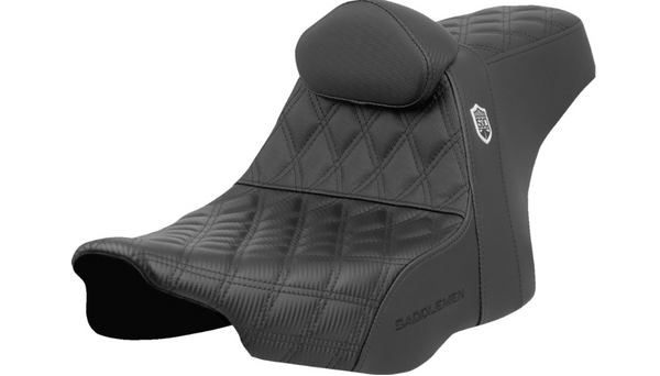 Saddlemen Pro Series SDC Performance Seat - Lattice Stitch - Gripper - w/ Backrest - FLH/FLT '23-'24