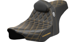 Saddlemen Pro Series SDC Performance Seat - Gold Stitching - w/ Backrest - FLT/FLH '23-'25