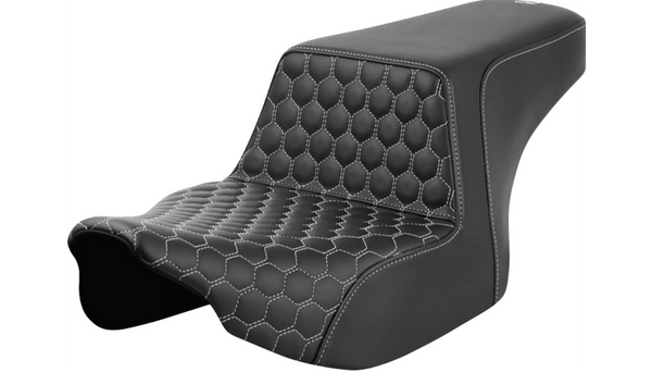 Saddlemen Step-Up Seat - Front Honeycomb - Silver Stitching - FL '23-'24