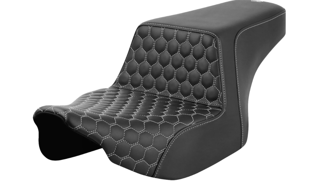 Saddlemen Step-Up Seat - Front Honeycomb - Silver Stitching - FL '23-'24