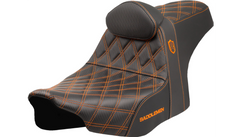 Saddlemen Pro Series SDC Performance Seat - Orange Stitching - w/ Backrest - FLT/FLH '23-'25