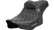 Saddlemen Pro Series SDC Performance Seat - Silver Stitching - w/ Backrest - FLT/FLH '23-'25