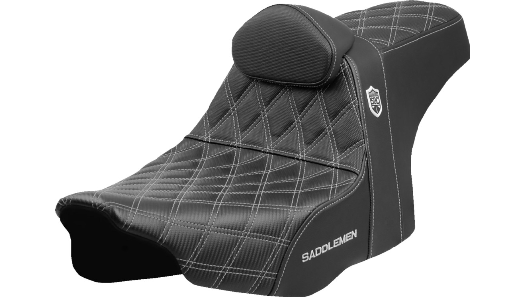 Saddlemen Pro Series SDC Performance Seat - Silver Stitching - w/ Backrest - FLT/FLH '23-'25