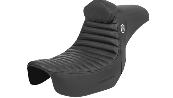 Saddlemen Pro Series SDC Performance Seat - w/ Backrest - Tuck-n-Roll/Carbon Fiber - Gripper - Dyna '06-'17