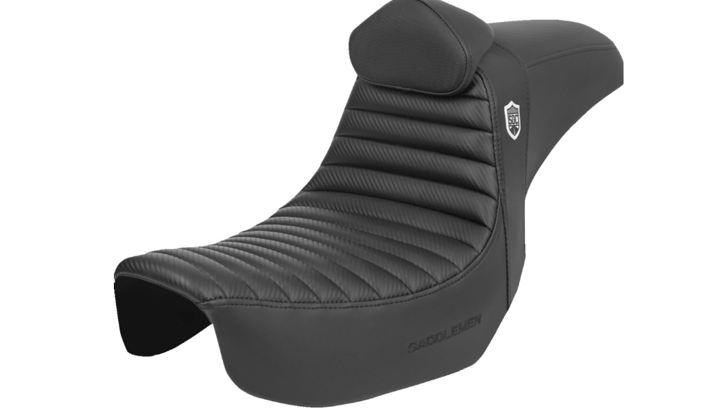 Saddlemen Pro Series SDC Performance Seat - w/ Backrest - Tuck-n-Roll/Carbon Fiber - Gripper - Dyna '06-'17