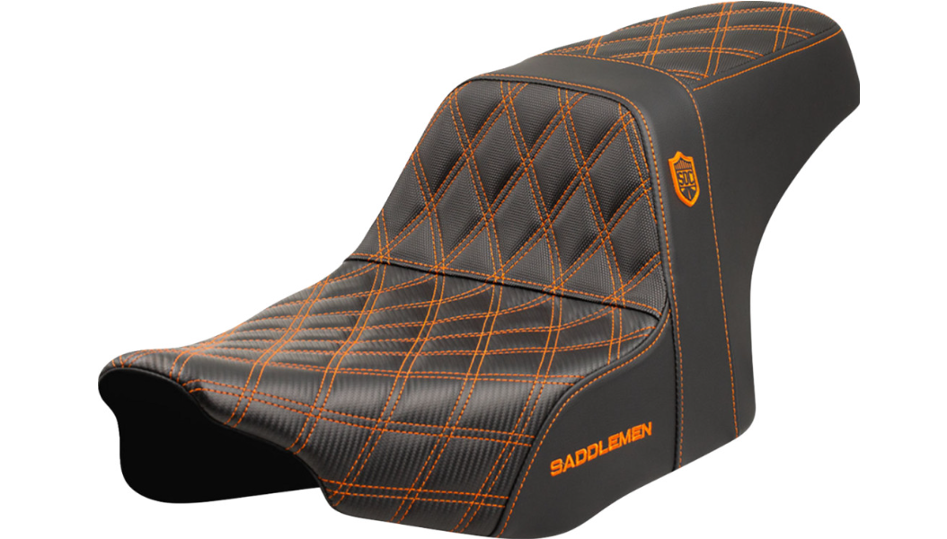 Saddlemen Pro Series SDC Performance Seat - Orange Stitching - w/o Backrest - FLT/FLH '23-'24