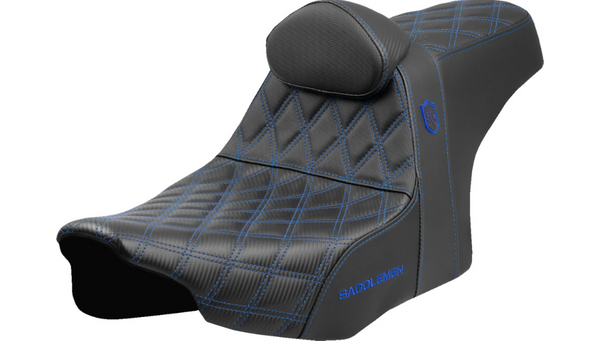 Saddlemen Pro Series SDC Performance Seat - Blue Stitching - w/ Backrest - FLT/FLH '23-'25