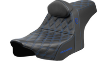 Saddlemen Pro Series SDC Performance Seat - Blue Stitching - w/ Backrest - FLT/FLH '23-'25