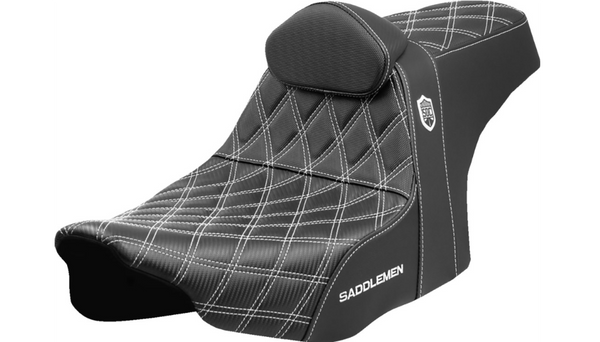 Saddlemen Pro Series SDC Performance Seat - White Stitching - w/ Backrest - FLT/FLH '23-'25