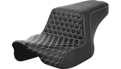 Saddlemen Step-Up Seat - Front Honeycomb - White Stitching - FL '23-'24