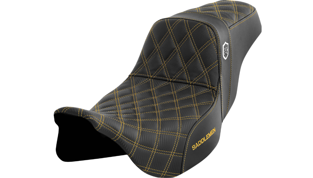 Saddlemen Pro Series SDC Performance Seat - w/o Backrest - Gold Stitch - FLH/FLT '08-'23
