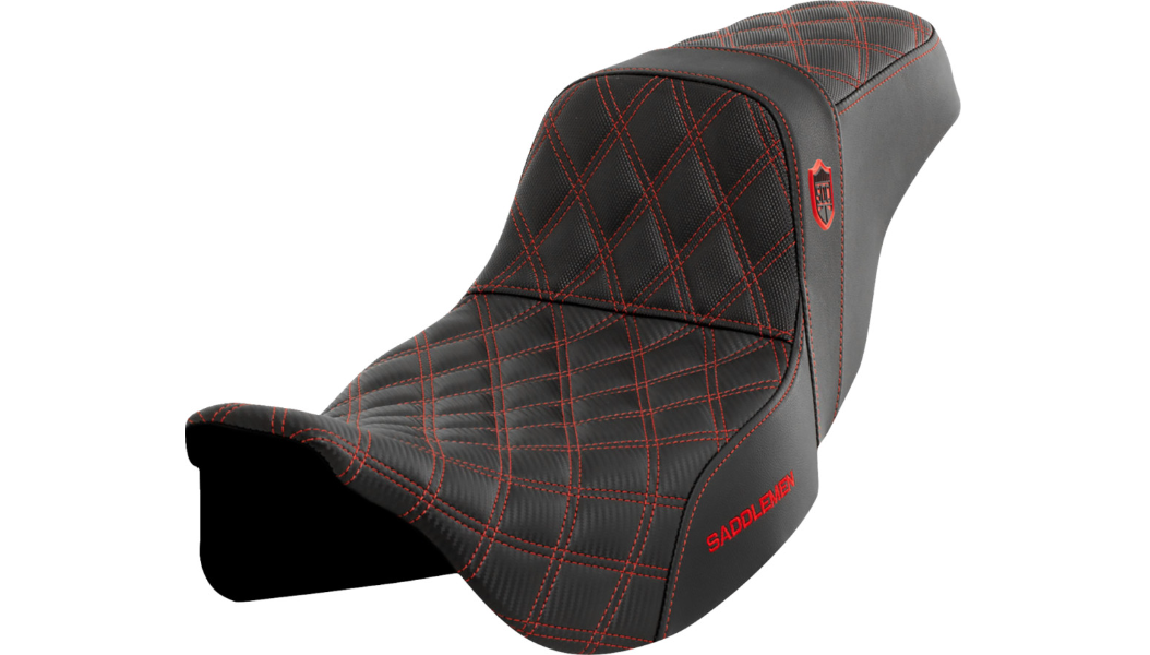 Saddlemen Pro Series SDC Performance Seat - w/o Backrest - Red Stitch - FLH/FLT '08-'23