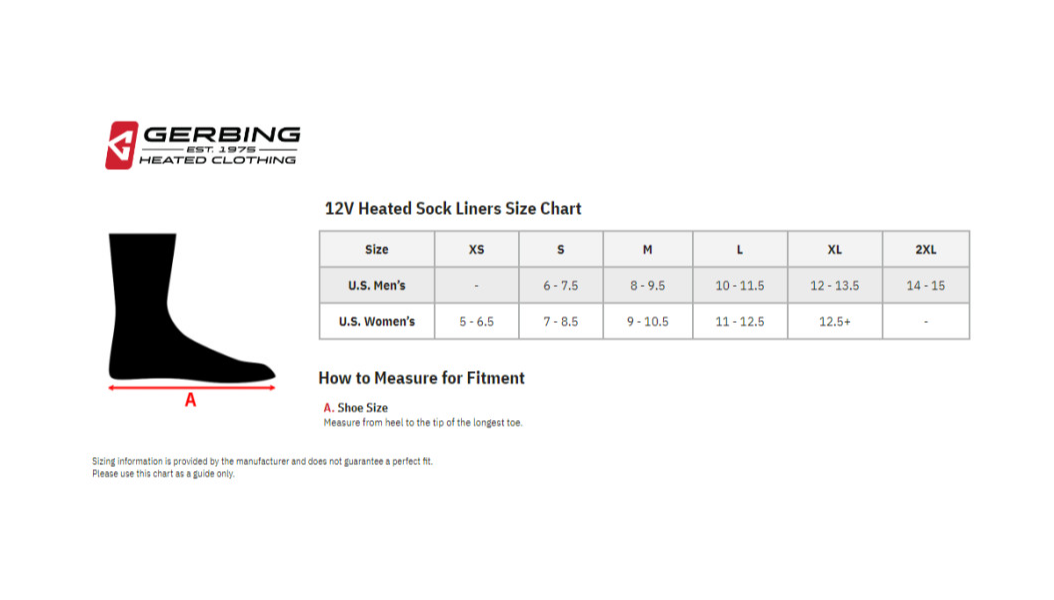 12V Heated Sock Liner | Gerbing Heated Clothing