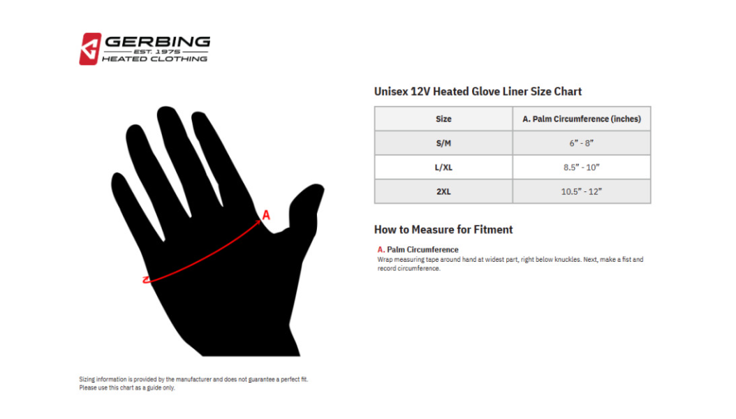 12V Heated Glove Liners - Small/Medium | Gerbing Heated Clothing