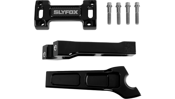 SLYFOX Handlebar Riser Kit - Straight - 1" Clamping - 6" Rise - Black