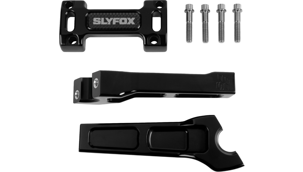SLYFOX Handlebar Riser Kit - Straight - 1" Clamping - 6" Rise - Black