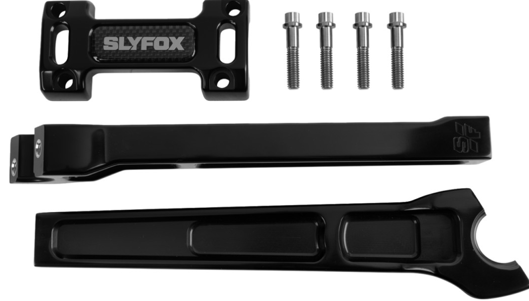 SLYFOX Handlebar Riser Kit - Straight - 1-1/8" Clamping - 10" Rise - Black