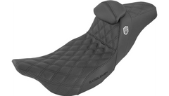 Saddlemen Pro Series SDC Performance Seat - w/ Backrest - Lattice Stitch/Lumbar Gripper - FL '08-'23