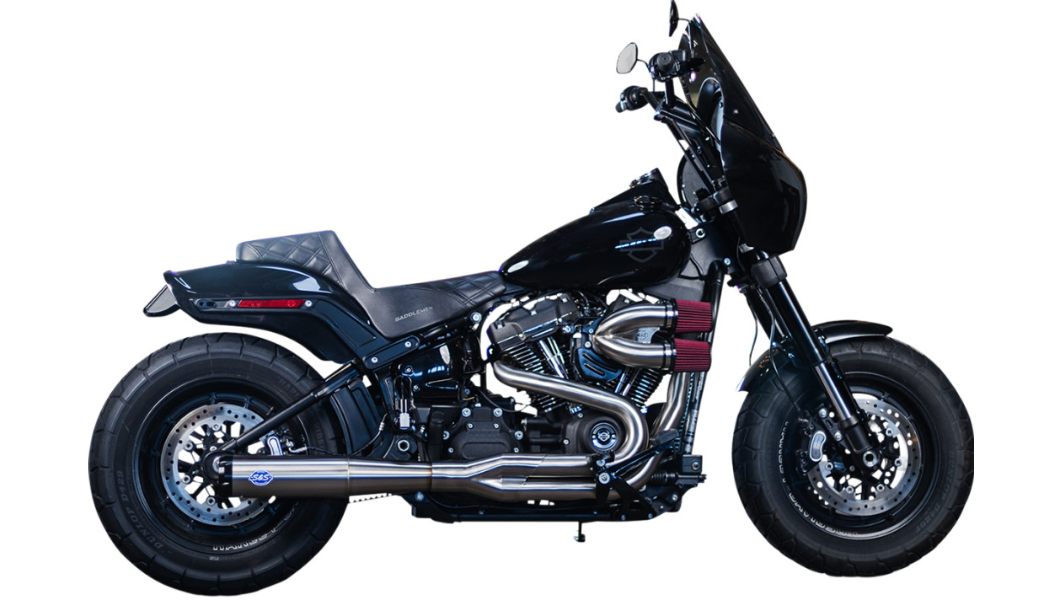 S&S Cycle 2-into-1 Superstreet Exhaust System - 50 State - M8 Softail - Stainless Steel