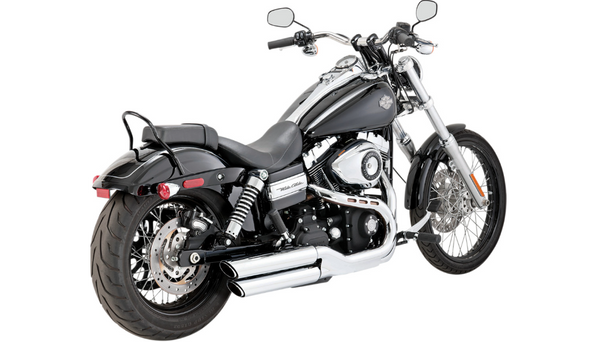 Vance and Hines 3" Round Twin Slash Slip-On Mufflers -Chrome