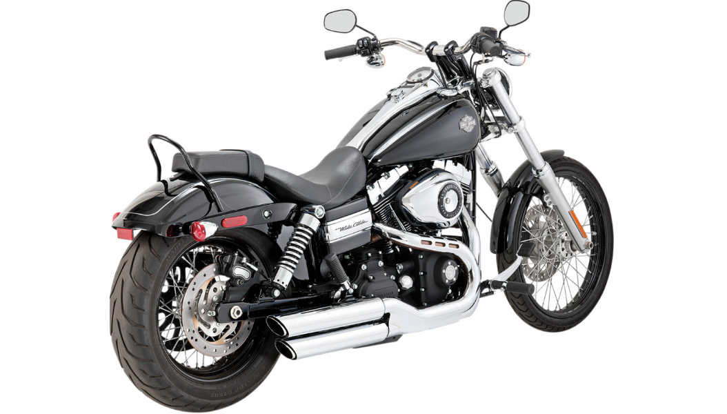 Vance and Hines 3" Round Twin Slash Slip-On Mufflers -Chrome