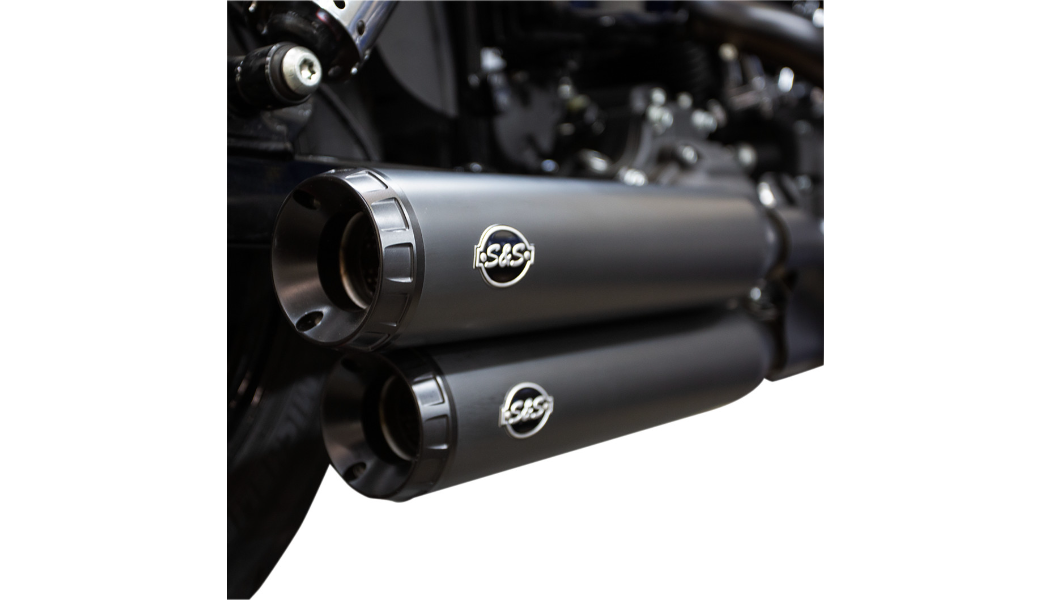 S&S Cycle Grand National Slip-On Mufflers - Black