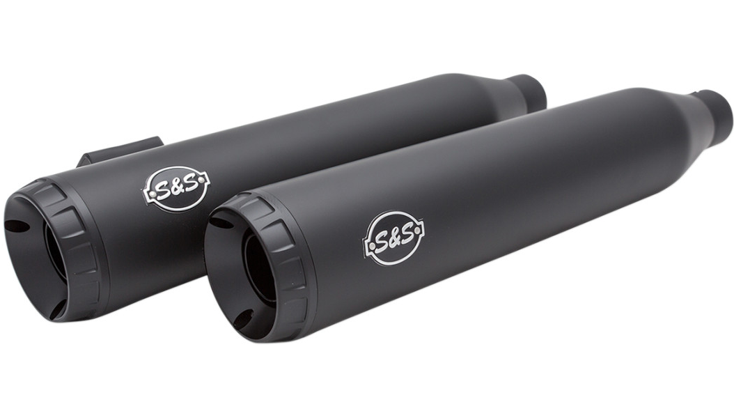 S&S Cycle Grand National Slip-On Mufflers - Black
