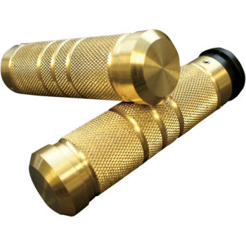 Knurled Grooved Custom Grips - Brass