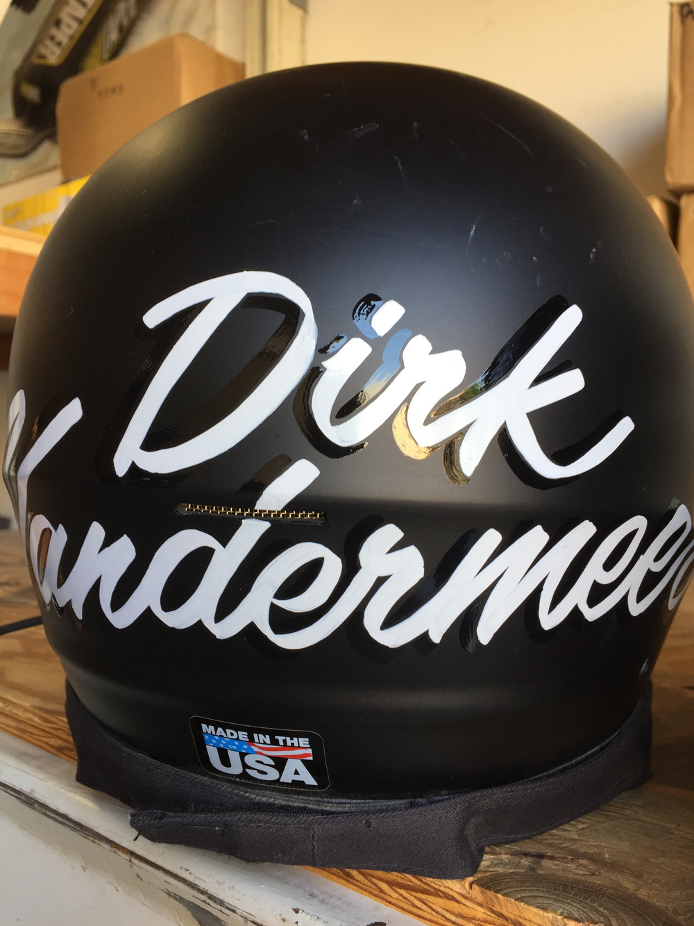 Custom Hand Painted Helmet Lettering 2LaneLife