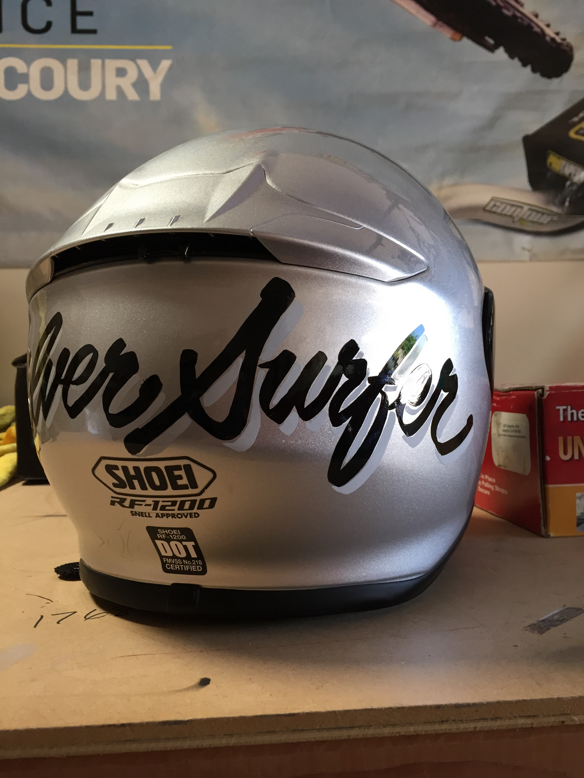 Custom Hand Painted Helmet Lettering