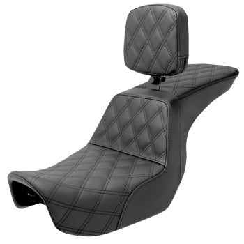 *NEW* Tour Step Up Seat - Rider Backrest - Full Lattice Stitch - Dyna '06-'17