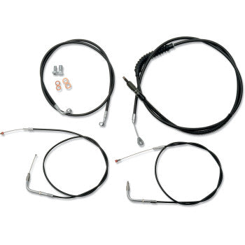 Handlebar Cable/Brake Line Kit - 12" - 14" Ape Hanger Handlebars - Black Vinyl - Fat Bob FXDF