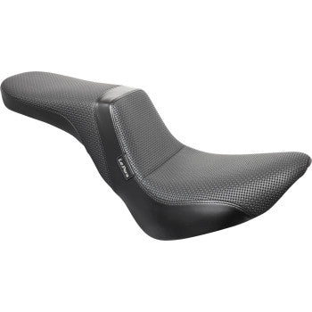 Daytona 2-Up Seat - Without Backrest - Basketweave - Black - Softail