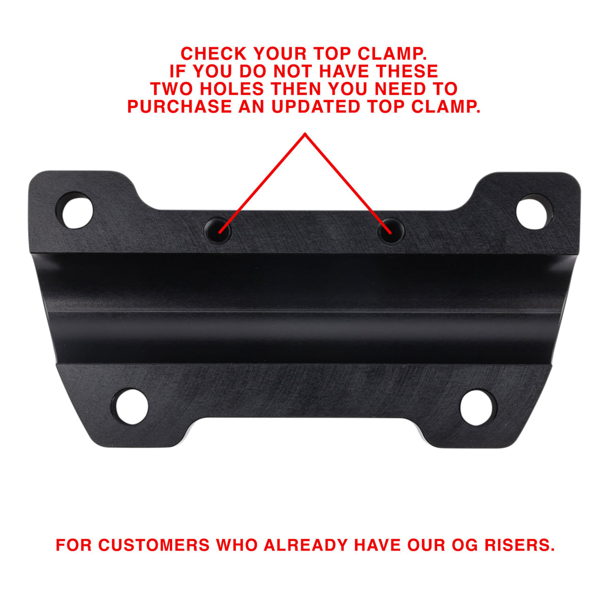 "Updated" OG Riser Top Clamp - Black