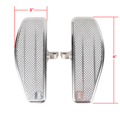 Thrashin Supply            Mini Floorboards - Silver - Dyna, Sportster, Fxr, Softail...